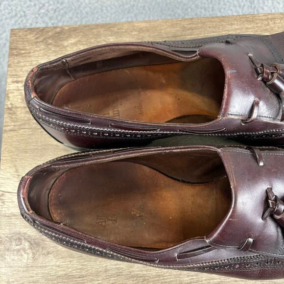 Allen Edmonds Mens 11 Arlington Burgundy Wing-tipped Kiltie Tasseled Shoe Loafer - Picture 11 of 13